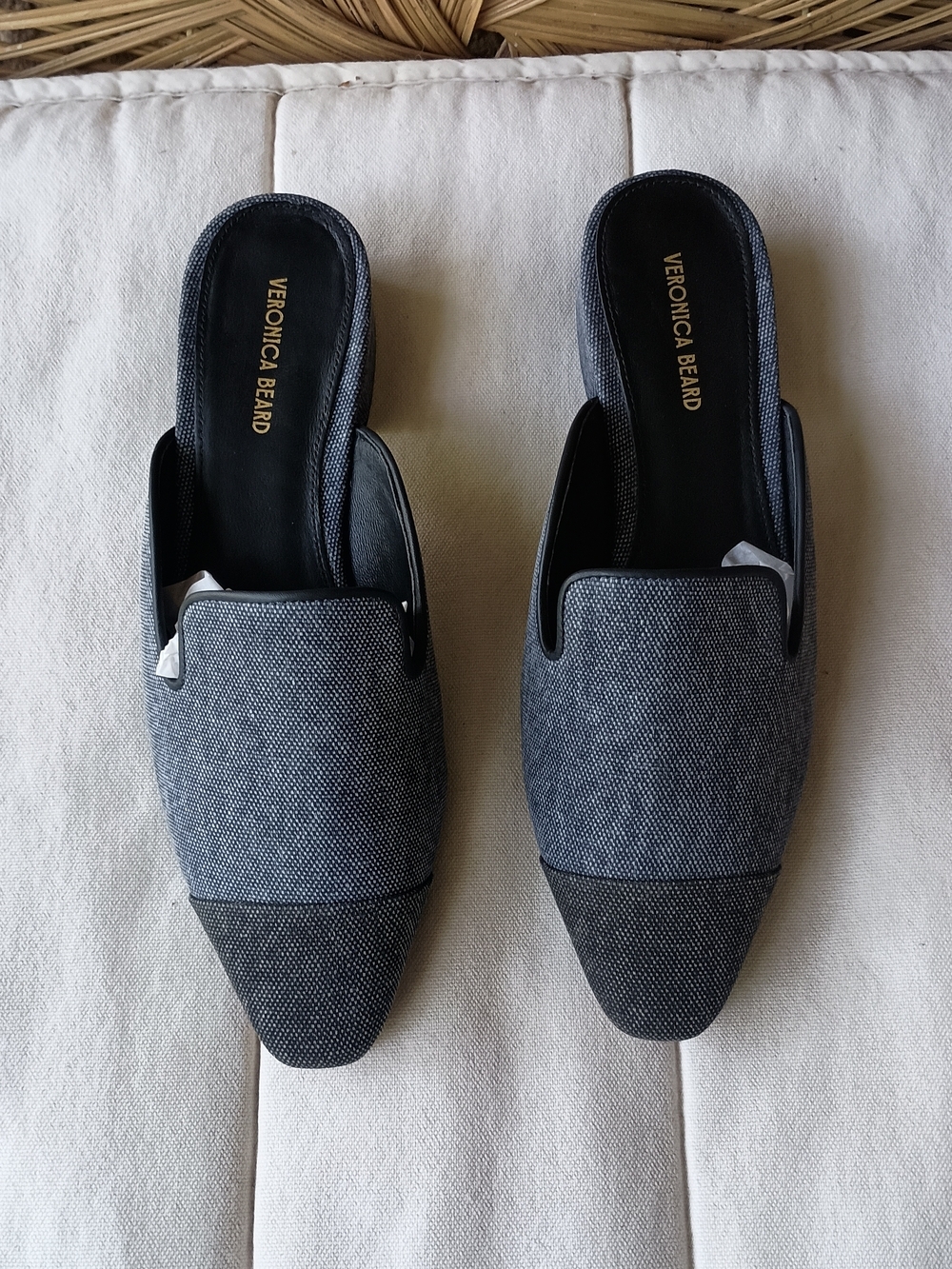 Veronica Beard Cecile Cap Toe Canvas And Leather Mule Women's_7